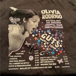Olivia Rodrigo Guts World Tour T-Shirt - dark gray